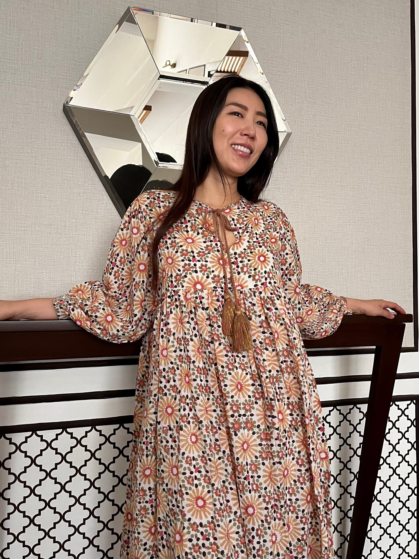 Sunflower Field Dress | Floral Block Print