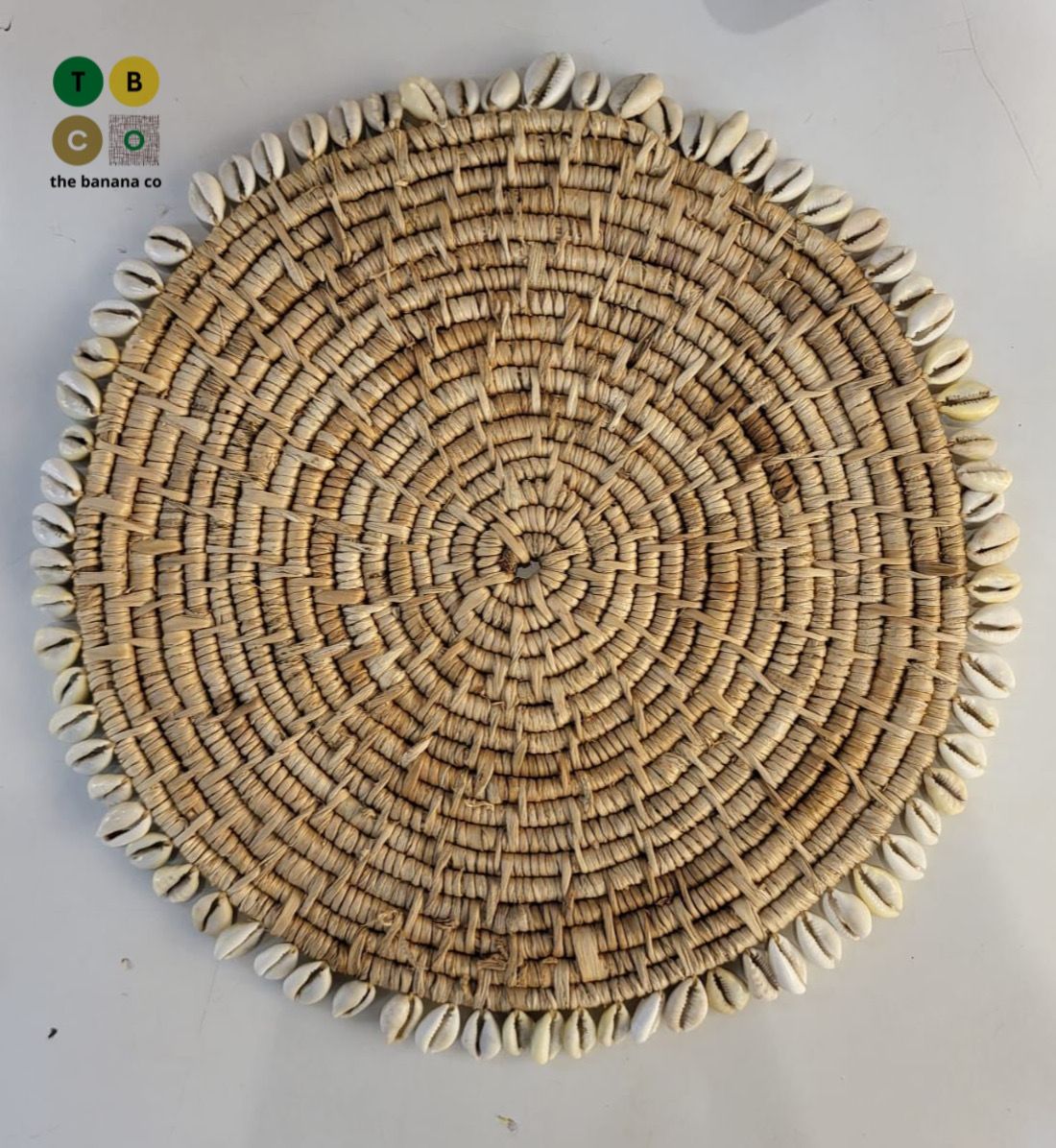 Banana Bark Placemat with cowrie shells | Pack of 2