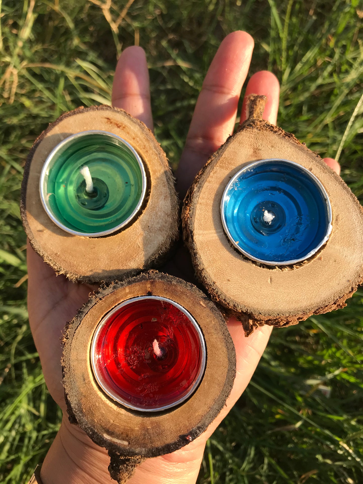 Reusable wooden festive Candles