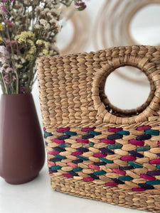 Water hyacinth cane handle bag