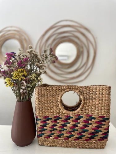 Water hyacinth cane handle bag