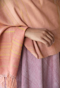 PEACH LINE ERI SILK SHAWL