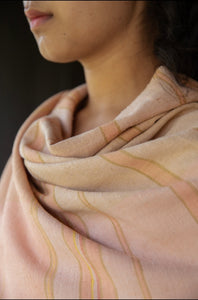 PEACH LINE ERI SILK SHAWL