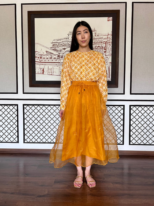 Suna Organza Skirt | Cotton Lining