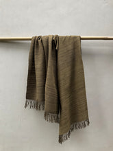 Load image into Gallery viewer, Eri Silk Dark Green Shawl
