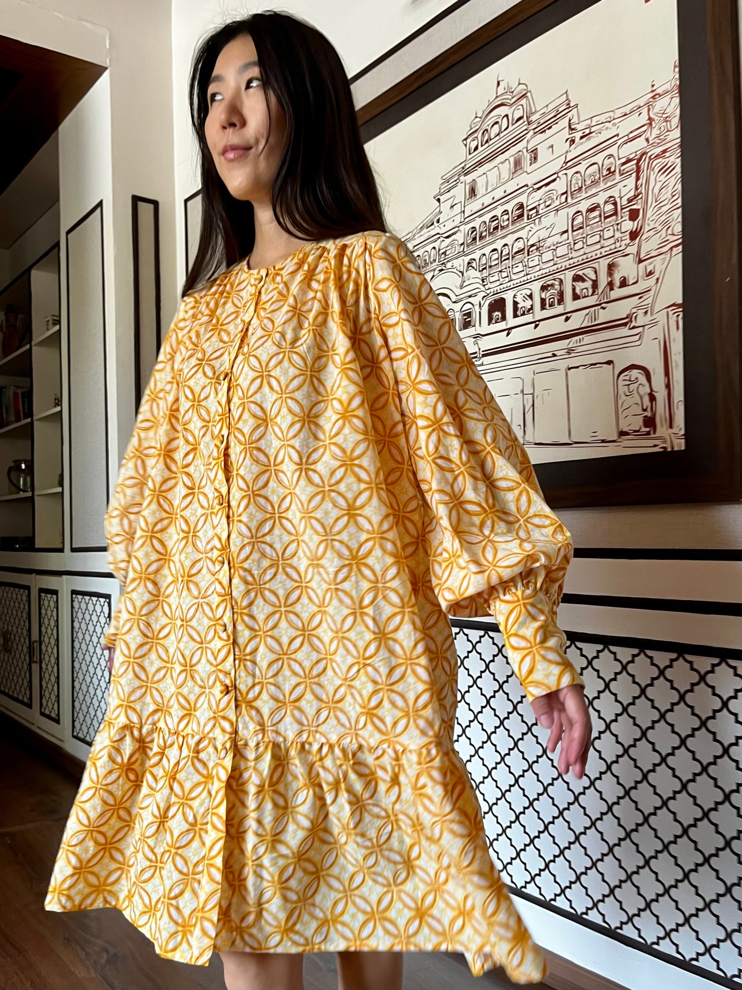 Sunbeam Shirt Dress | Floral Block Print