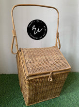 Load image into Gallery viewer, Rattan Cane Web Picnic Basket | Storage Basket
