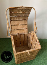 Load image into Gallery viewer, Rattan Cane Web Picnic Basket | Storage Basket
