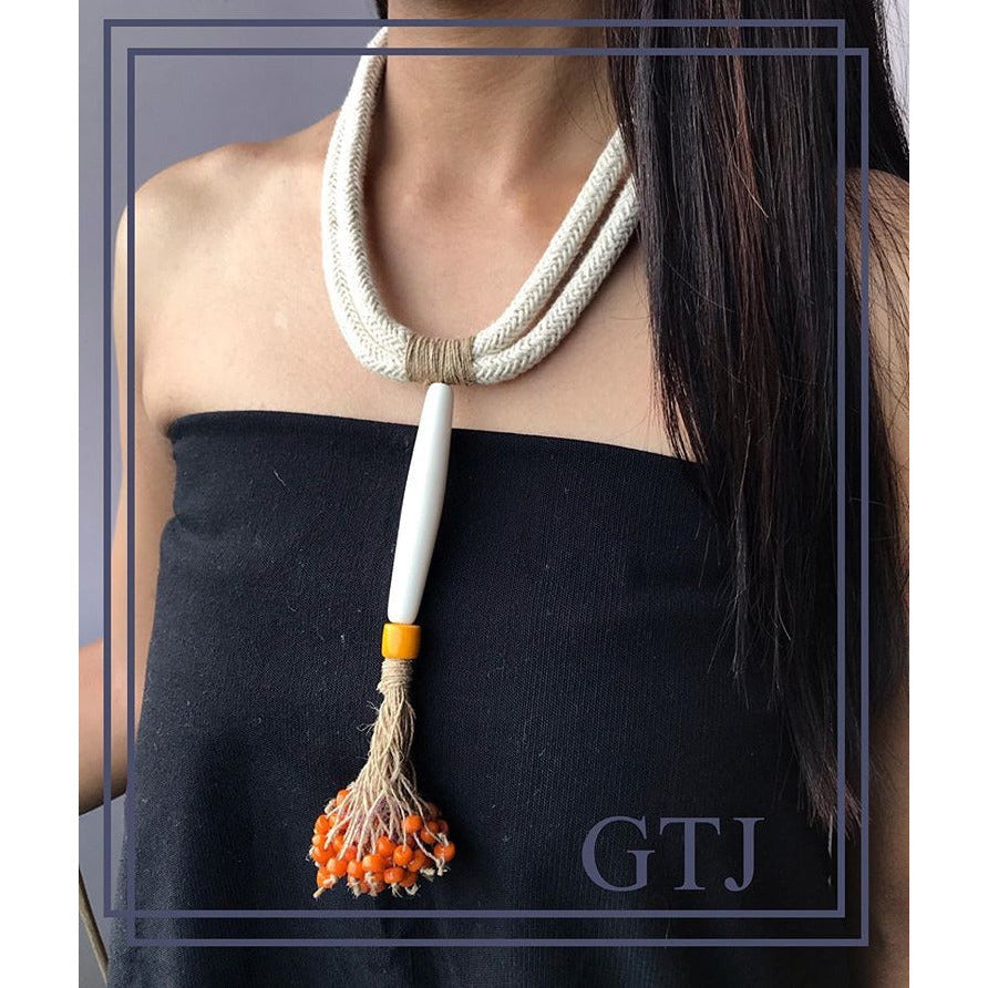 JUTE AND COTTON ROPE NECKLACE
