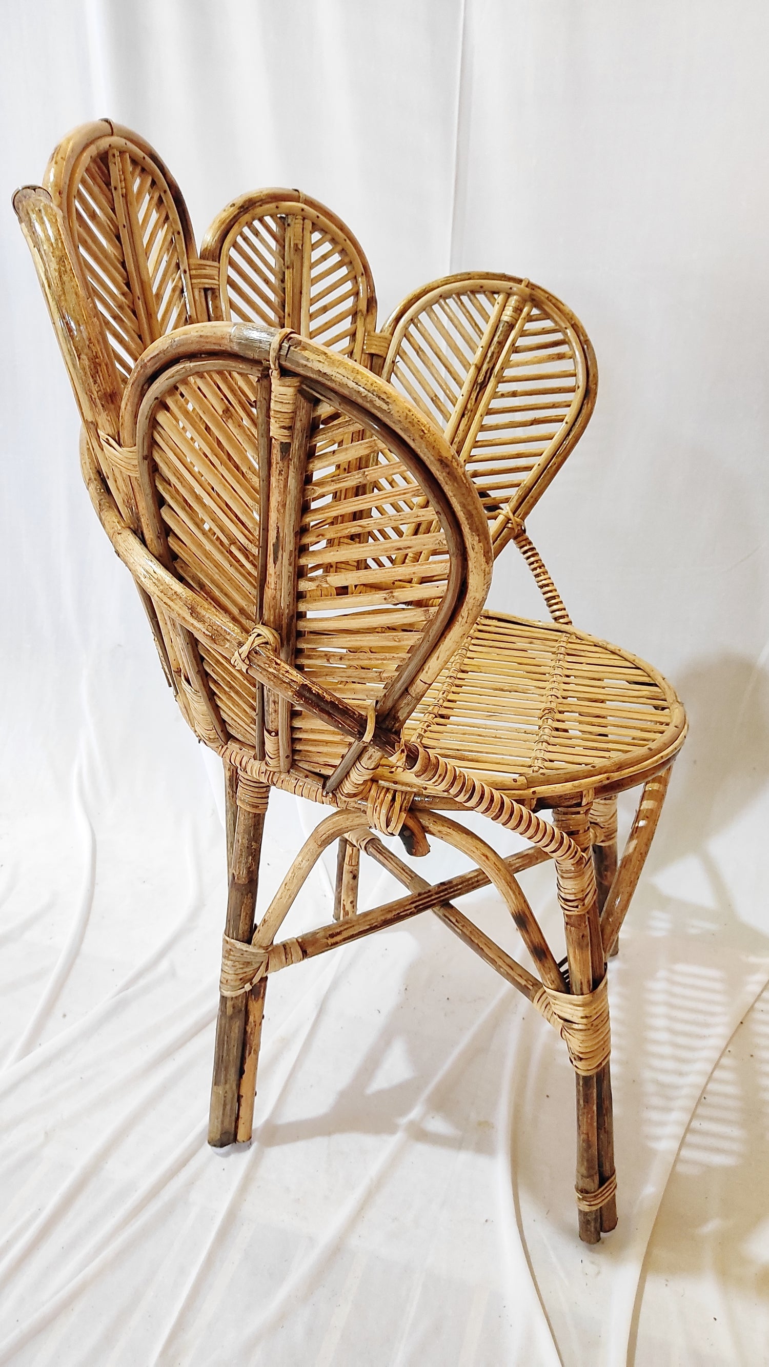 Cane Flower chair and table set