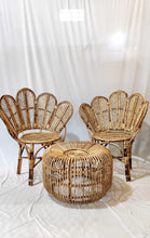 Load image into Gallery viewer, Cane Flower chair and table set
